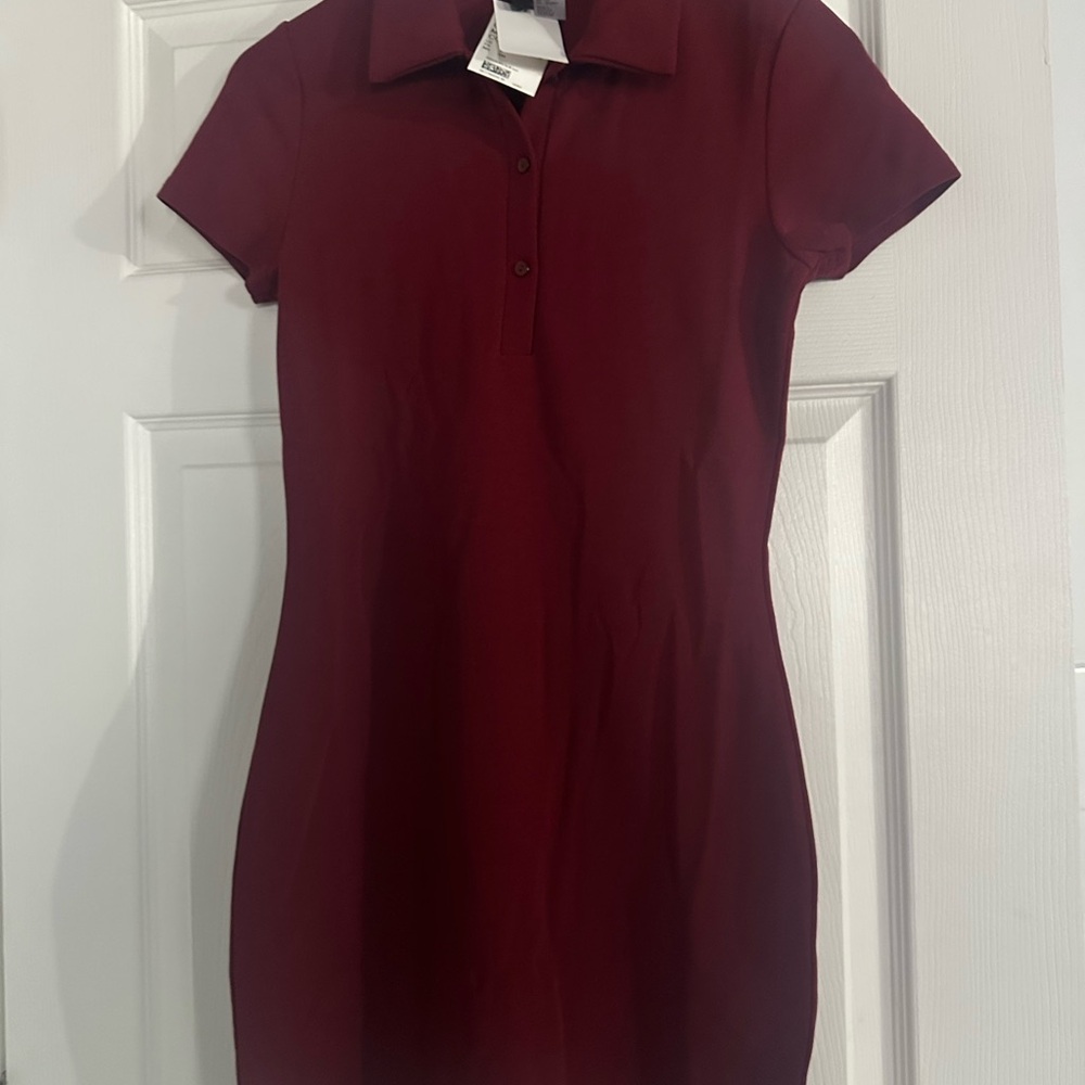Elegant Burgundy Polo Dress